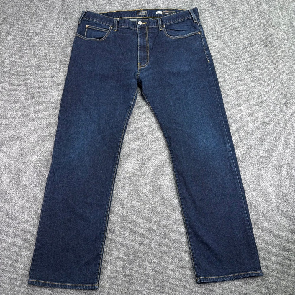 Armani Jeans Mens 38 (Fits 37x28.5) Blue J31 Regular Straight Leg Eagle